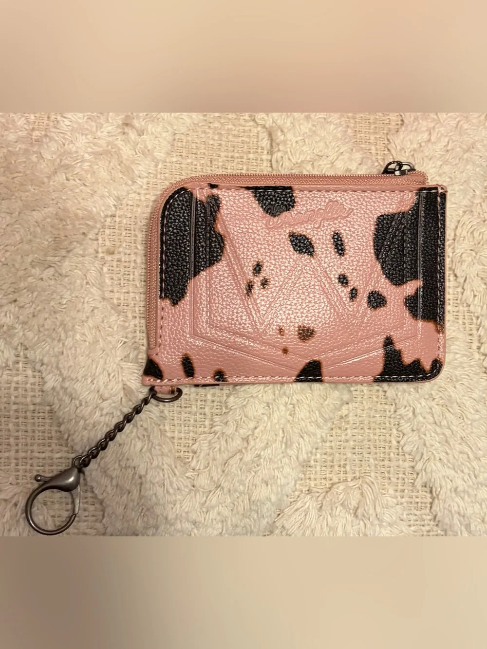 Wrangler Pink and Black Cowprint Satchel with Detachable Strap